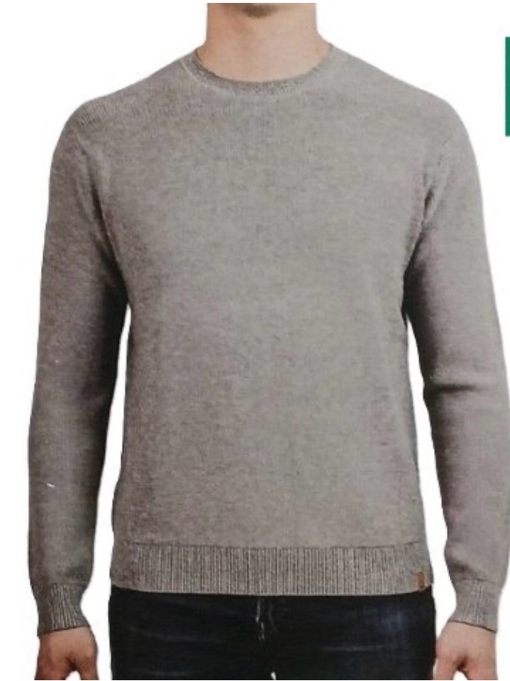 United Colors of Benetton Grey Crewneck Cotton blend Sweater NWT Size XXL